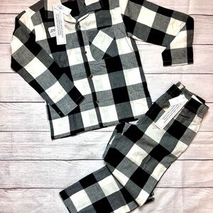 Old Navy Kids Plaid Pajama Set - Black and White